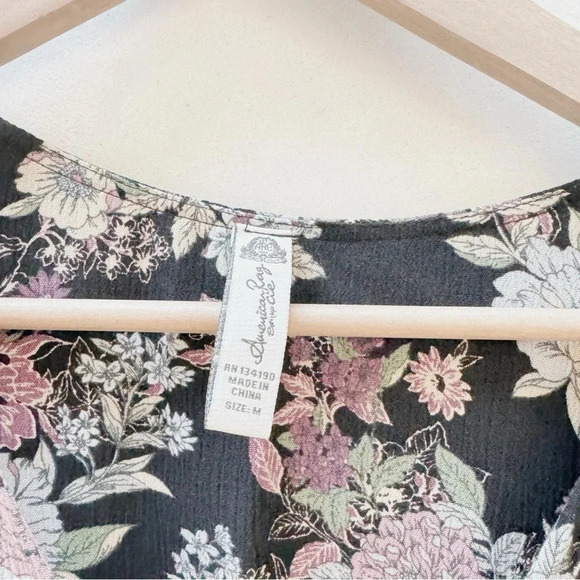 American Rag || Hi-Low Maxi Back Vintage Floral Dress Medium - Picture 5 of 7